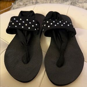 Rampage Black Sandals with Studded Accents